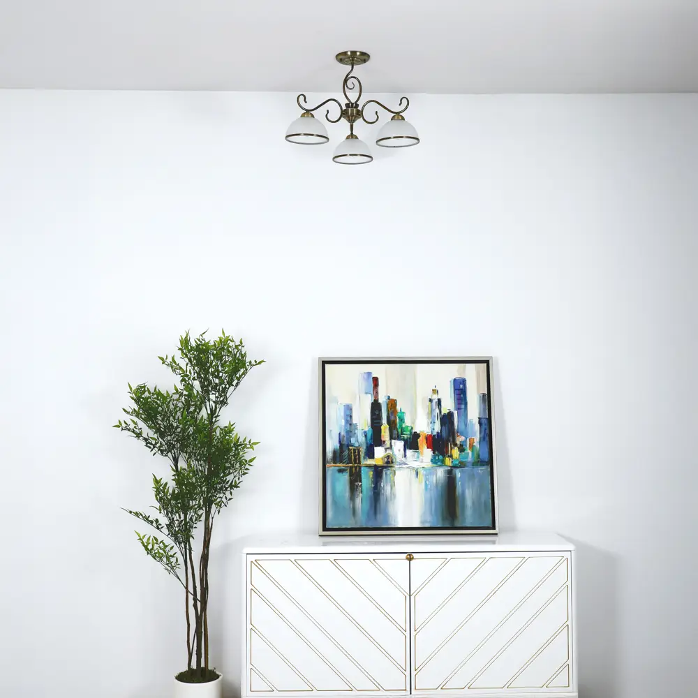 Люстра на штанге Palatino 3 лампы 12 м² цвет бронза SCHAFFNER STLM-2039582 - Вид №9