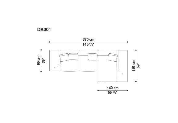 3-местный тканевый диван с полуостровом B&B Italia док ARCH-00061121 - Вид №38