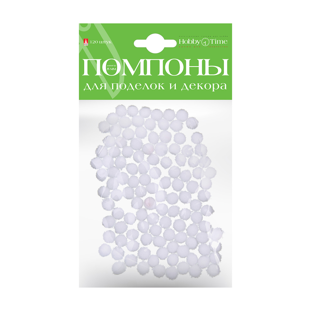 2-214/01 Помпоны пушистые №4 120 шт Santreyd 