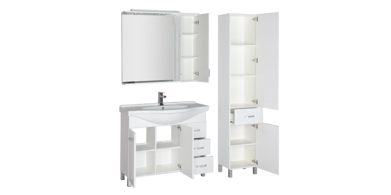 Комплект мебели Aquanet Глория 100 белый ВИКТОРИЯ 00179492 - Вид №2