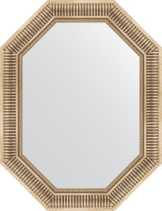 BY 7203 Зеркало в багетной раме - серебряный акведук 93 mm EVOFORM Octagon