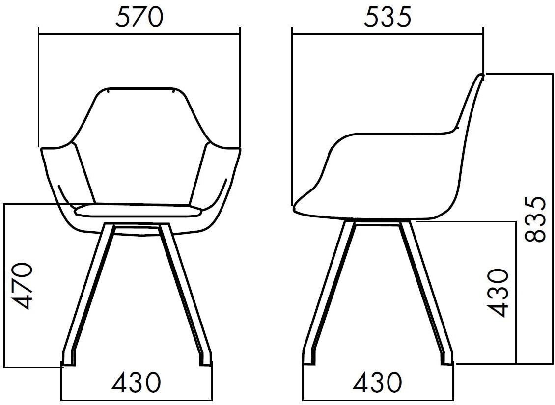 ALMA DESIGN Ресторанный стул с подлокотниками Y chair 2091 - Вид №2