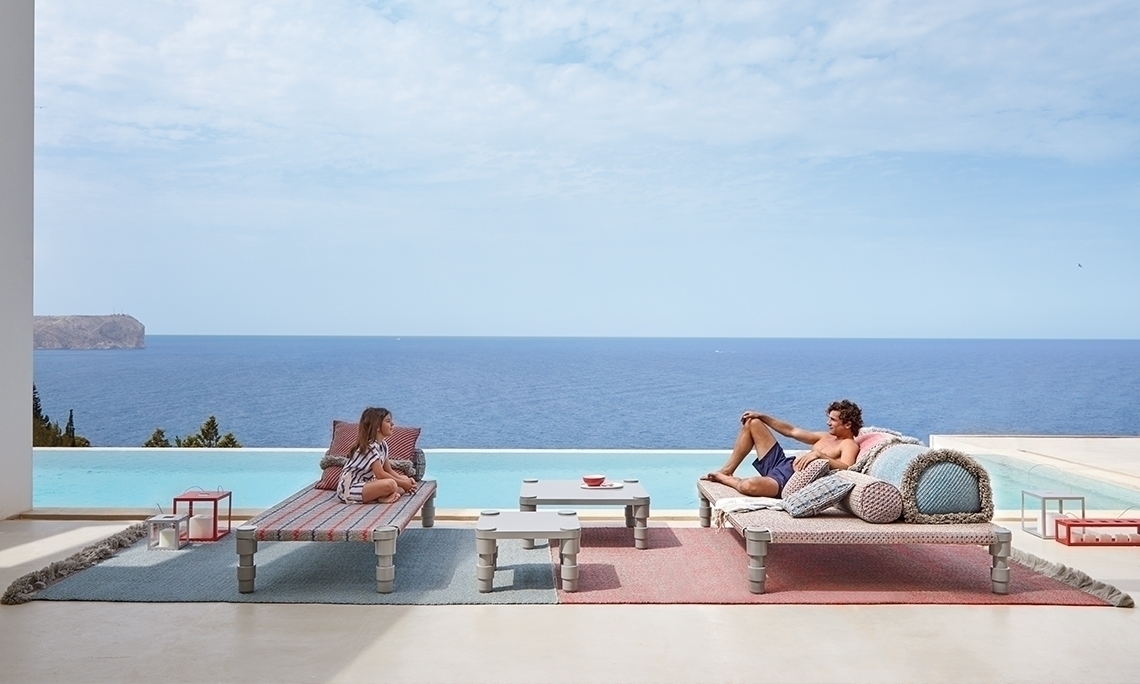 070730 Ковер GL Diagonal almond-blue 90x200 см GAN Garden Layers - Вид №2