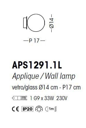 Металлик боросиликатного стекла бра Cangini & Tucci затмение ARCH-00102022 - Вид №2