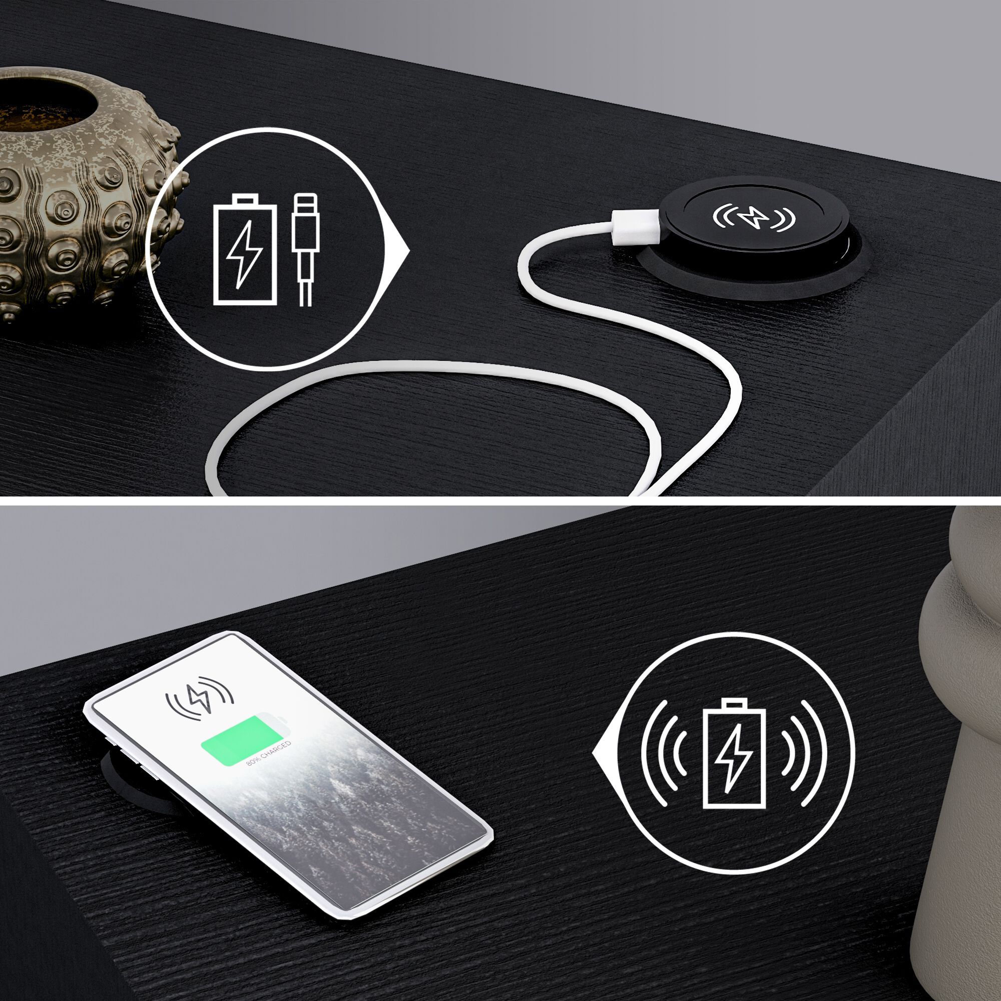 Прямоугольный меламинированный стол с беспроводным зарядным устройством Mobili Fiver Evolution ARCH-00123647 - Вид №12