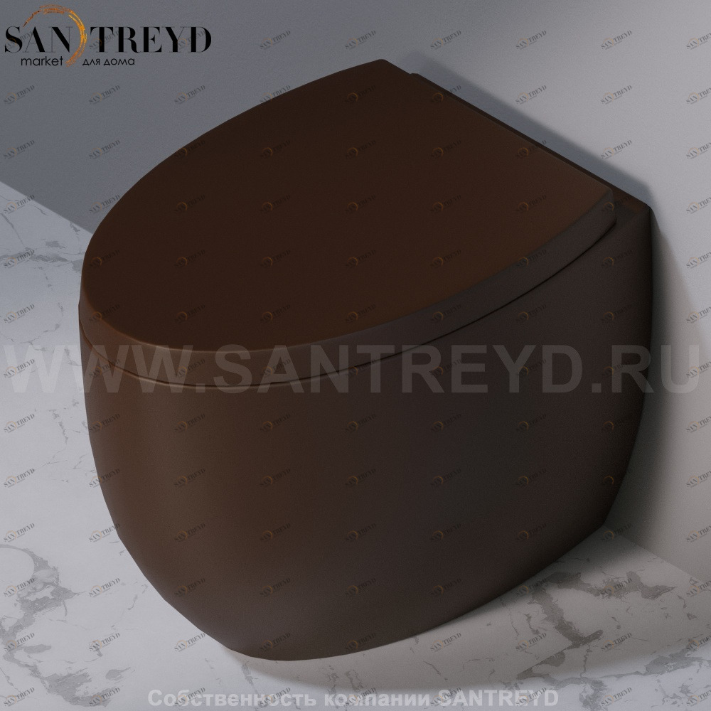 S541T0R0V6.107 Приставной унитаз напольный Коричневый A. e T. Italia OVAL Италия AeT ITALIA