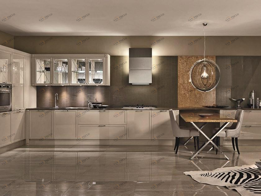 Aster Cucine Кухня из лакированного дерева с ручками Luxury glam sun-id-1415495