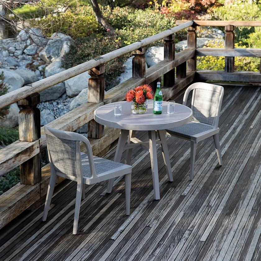 JANUS et Cie Круглый садовый стол из тика с керамической вставкой Rock garden sun-id-1441983 - Вид №2