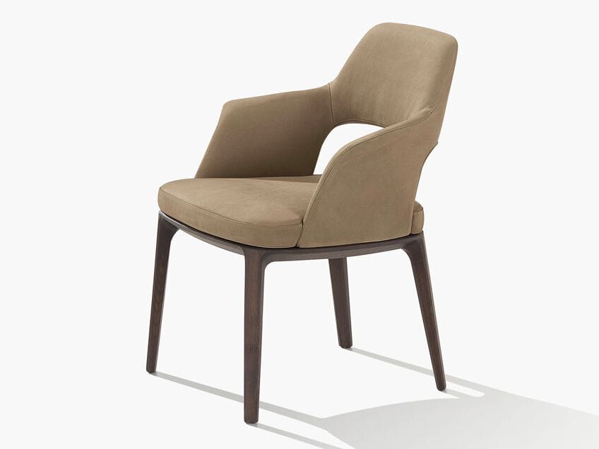 Кожаный мягкий стул с подлокотниками Poliform ARCH-00066170