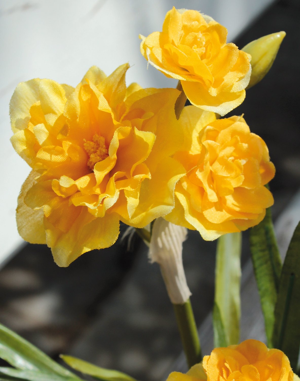 2780 330 a3 Искусственный нарцисс с луковицей, 3-х кратный, 45 см, желтый H-andreas  - Вид №2