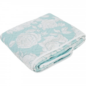 82614711 Покрывало Rozalia, 200x220 см, полисатин стёганый, цвет бирюзовый романтика