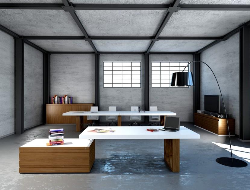 Tuna Ofis Рабочий стол со встроенной полкой Float sun-id-1464828 - Вид №1