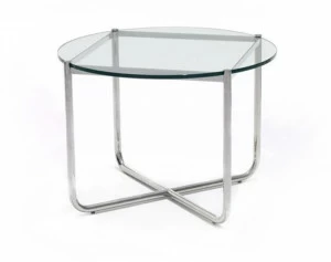 KNOLL Круглый журнальный столик из стали и стекла Mr