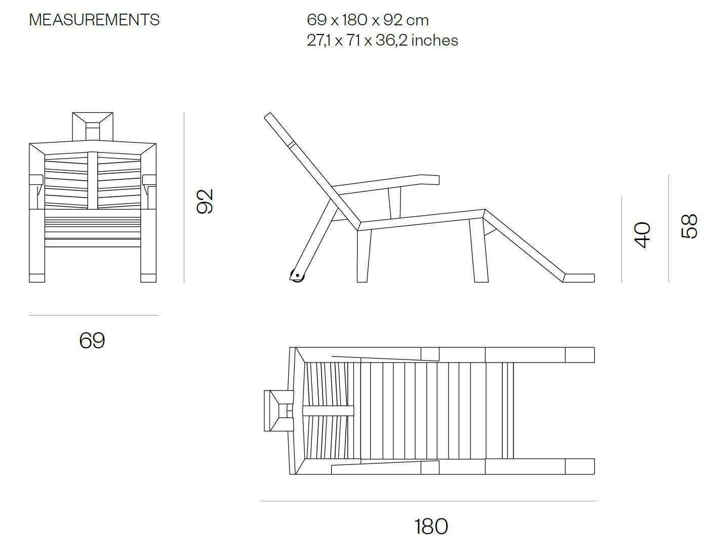 Ироко шезлонг с подлокотниками BD Barcelona дали ARCH-00103746 - Вид №9