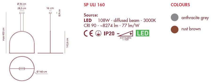 AXOLIGHT Металлический светодиодный подвесной светильник U-light sun-id-1438468 - Вид №8