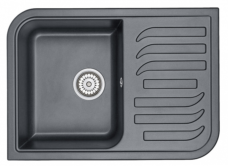 7001, ШВАРЦ (чёрный металлик), кухонная мойка, кварц GRANULA 7001-ST120 - Вид №1