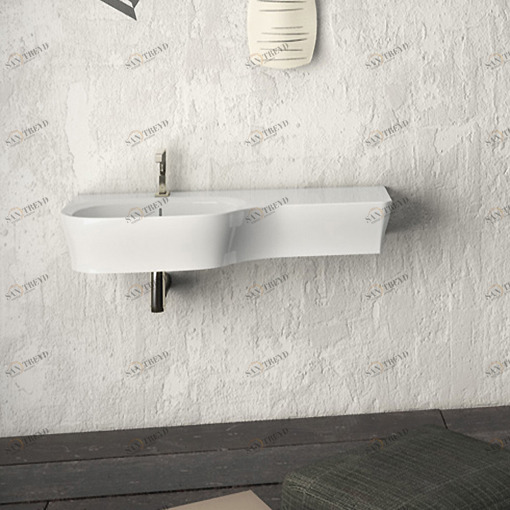 WG11050101 Подвесная раковина настенная овальная Disegno Ceramica  белая 