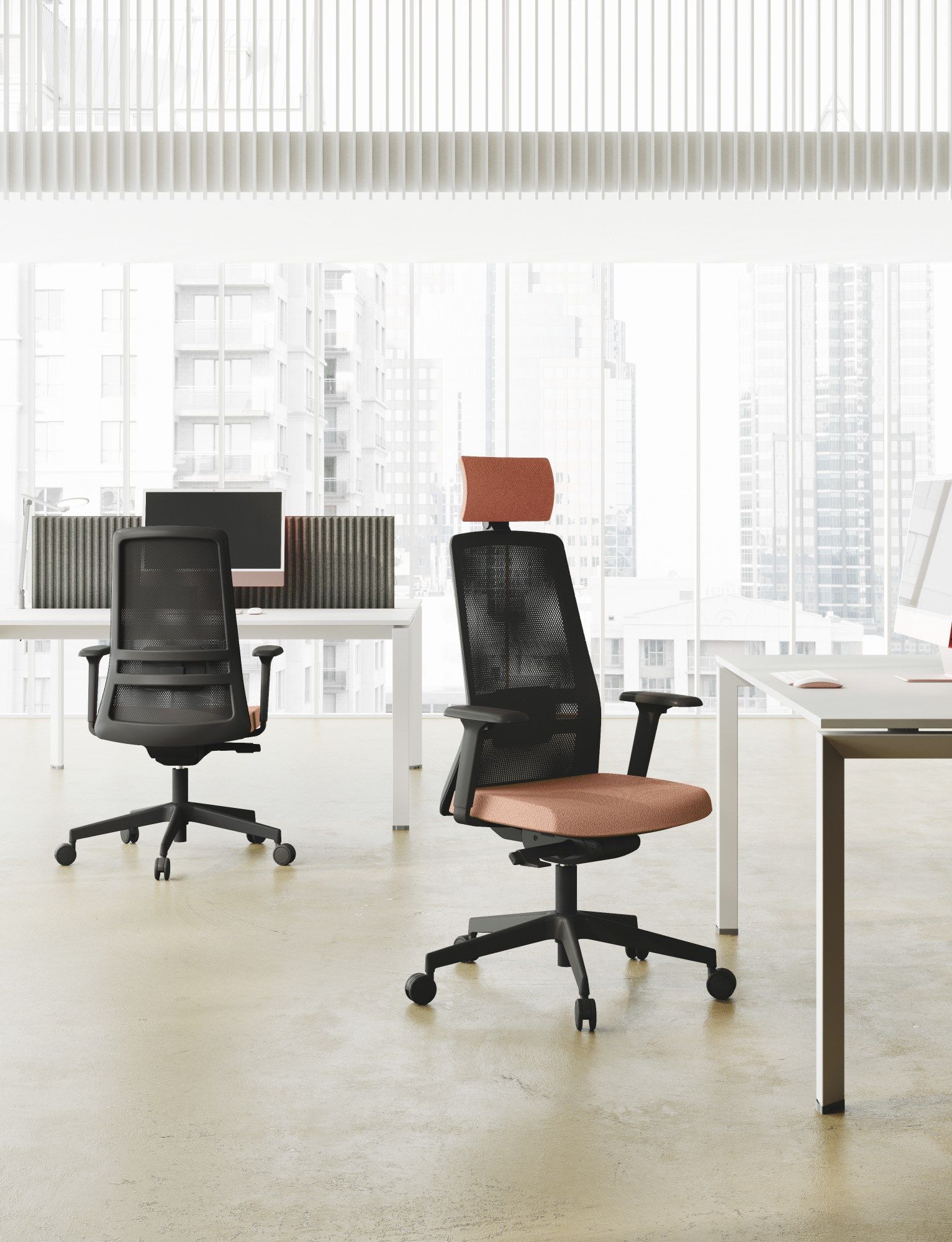 Тканевый регулируемый по высоте рабочий офисный стул с колесами Las Mobili обзор ARCH-00082310 - Вид №1