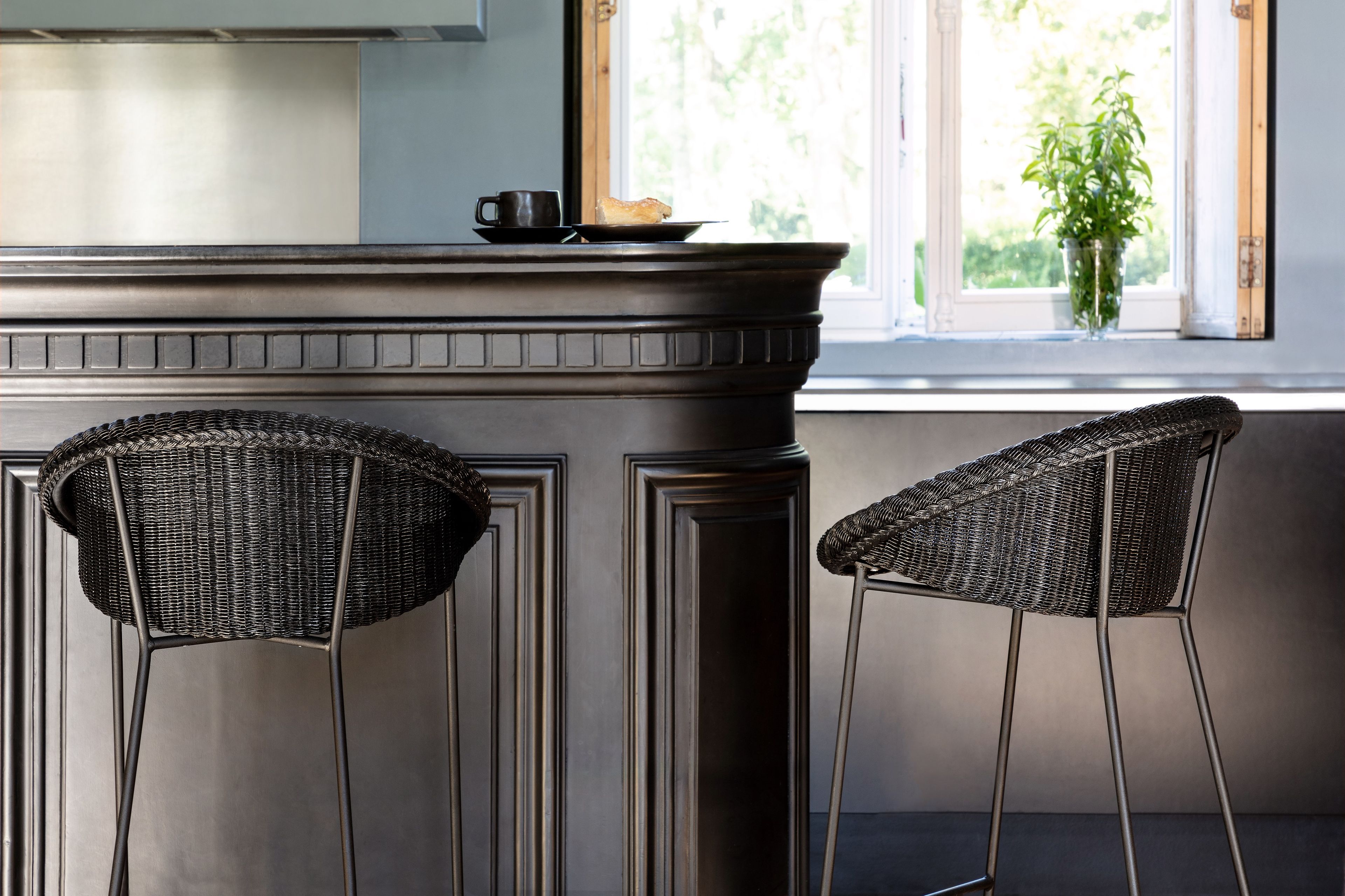 Высокий табурет в Lloyd loom с подставкой для ног Vincent sheppard Джо ARCH-00048248 - Вид №2