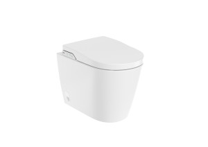 A803063001 In-Wash® - настенный умный унитаз без ободка со встроенным бачком. В комплекте крышка и сиденье. Вам нужна сетевая розетка. ROCA Inspira