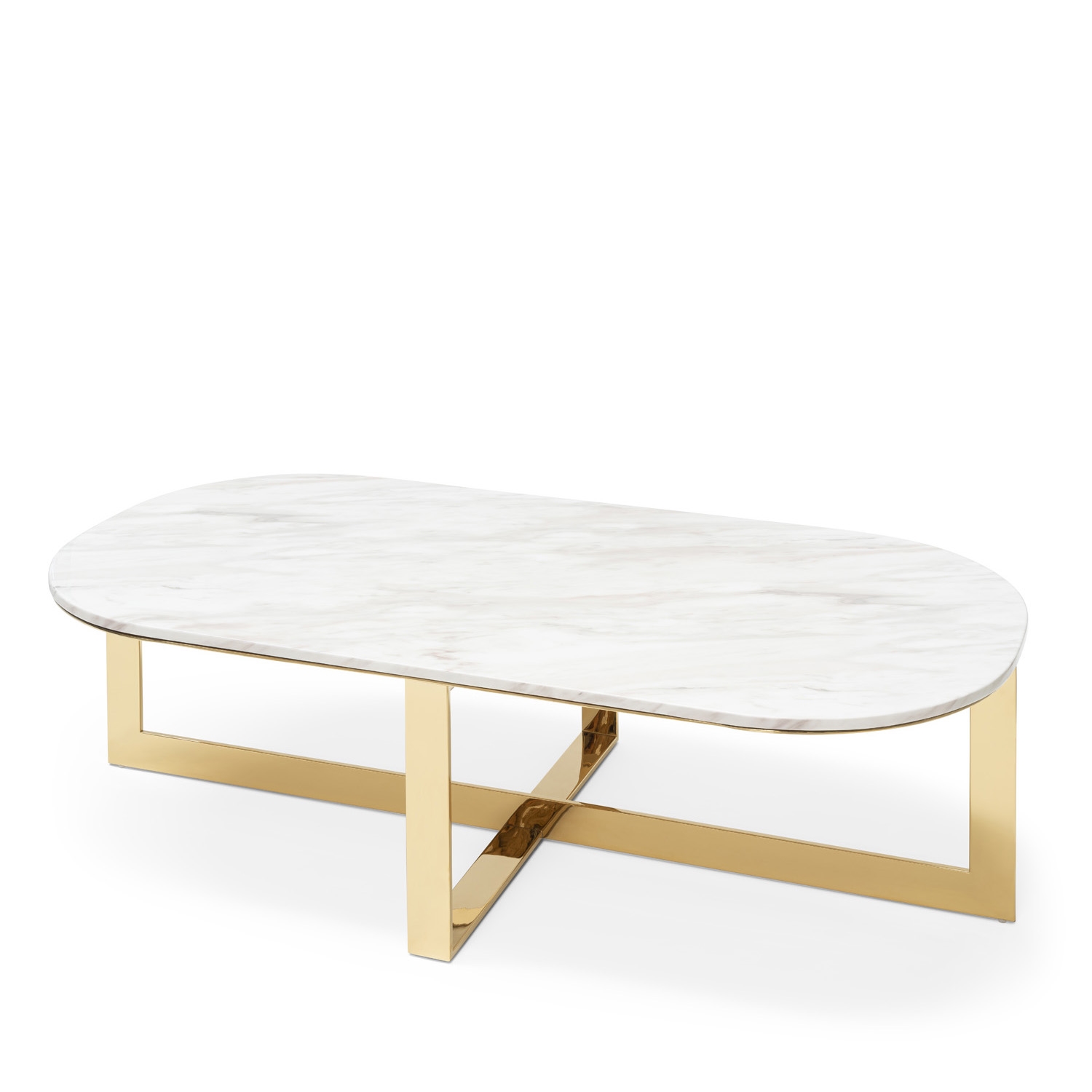 450276-18 ABHIKA КОФЕЙНЫЙ СТОЛ GLORY H39 140X70 WHITE/GOLD  - Вид №3