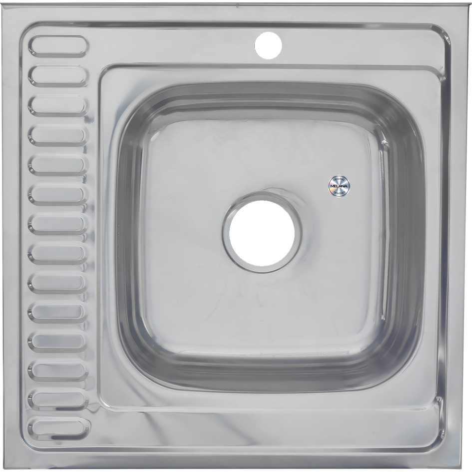 Мойка 6060 R MELANA 0,6/160 накладная прямоугольная с сифоном (015 t R *10) 015 t R (*10) - Вид №1