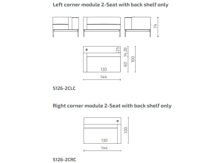 2-местный тканевый диван с задней полкой Intuit by Softrend Spot ARCH-00148693 - Вид №2