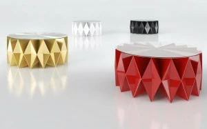 altreforme Низкий круглый журнальный столик из алюминия и стекла Arlecchino