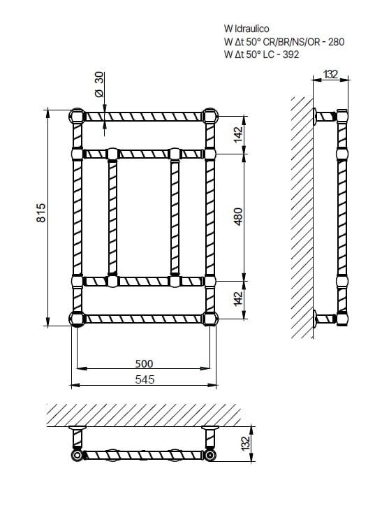 Настенный электрический / горячий водяной полотенцесушитель Gaia Mobili Complements ARCH-00081422 - Вид №2