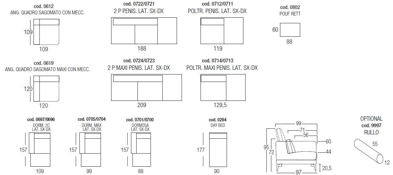 Egoitaliano Модульный диван с откидной спинкой из ткани sun-id-1492338 - Вид №3