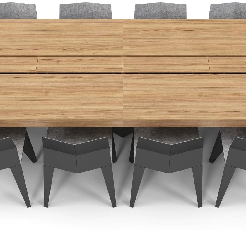 ODESD2 Стол для переговоров из стали и дерева с системой управления кабелями sun-id-1413519 - Вид №4