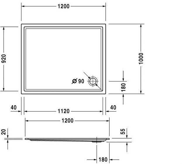Duravit Поддон для душа прямоугольный из акрила Starck 720123 - Вид №2