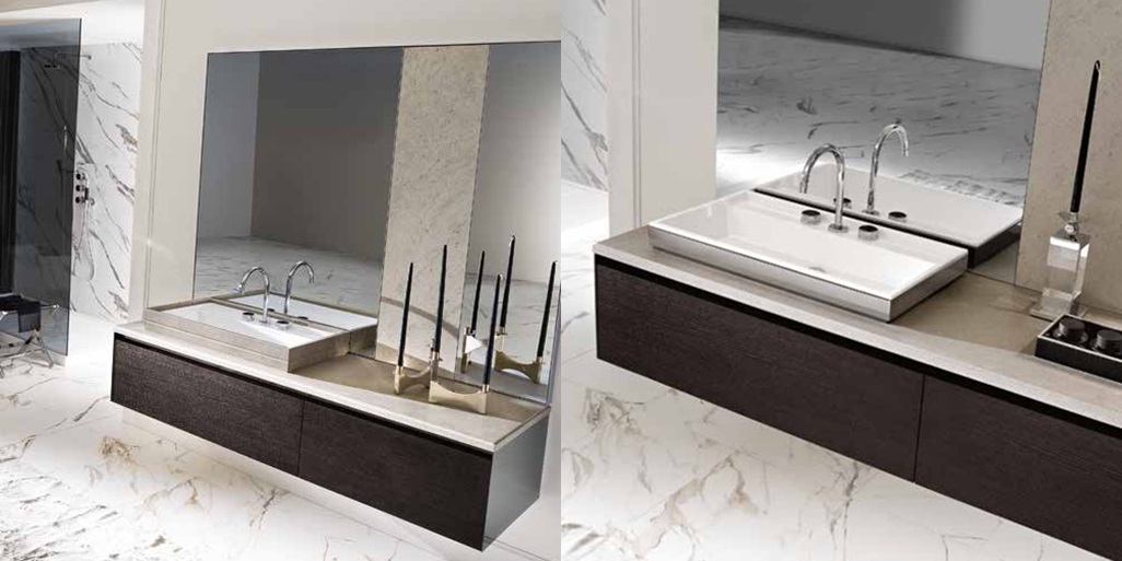 Комбинация ванной комнаты F05 в отделке MARMO lipicа/poro rovere carbone MILLDUE FOUR SEASONS FOURSEASONS05 - Вид №2