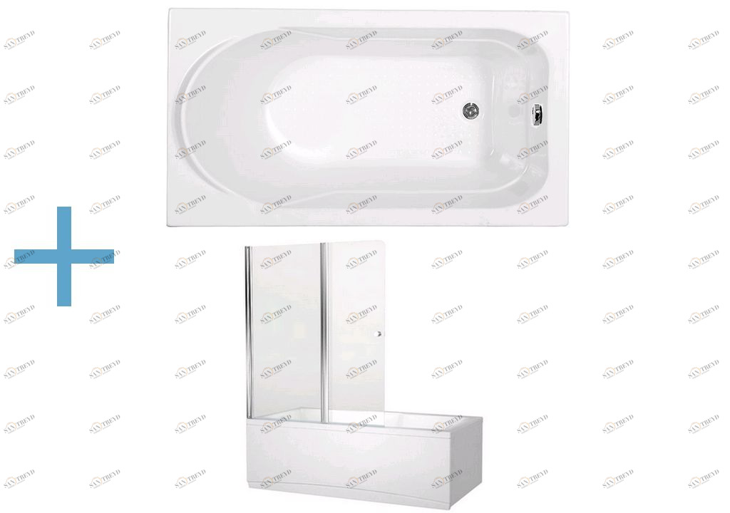 Акриловая ванна Aquanet West 120x70 (+ шторка Aquanet Alfa 4 NF6222-pivot) 0020405000196049