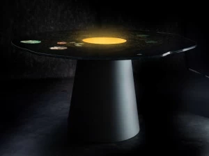 Unica by Tecnotelai Круглый стол из нержавеющей стали и стекла Orbita