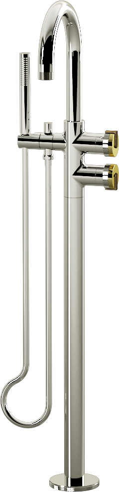 E-11554-R1PB-L1VBB-PC Смеситель напольный отдельностоящий (внешняя часть) GRAFF MOD+