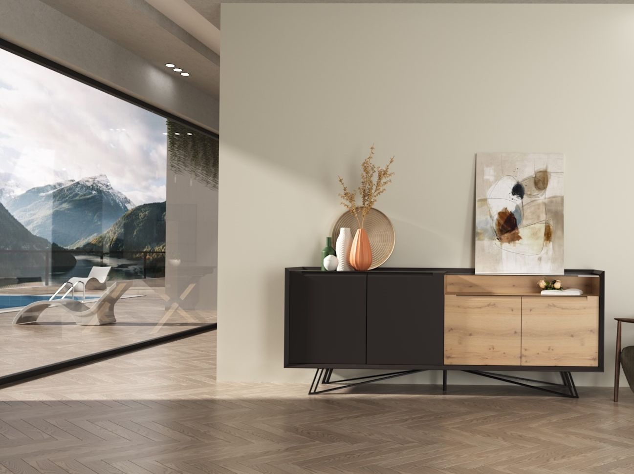 Деревянный шкаф с распашными дверями animovel Тайга ARCH-00042661 - Вид №2