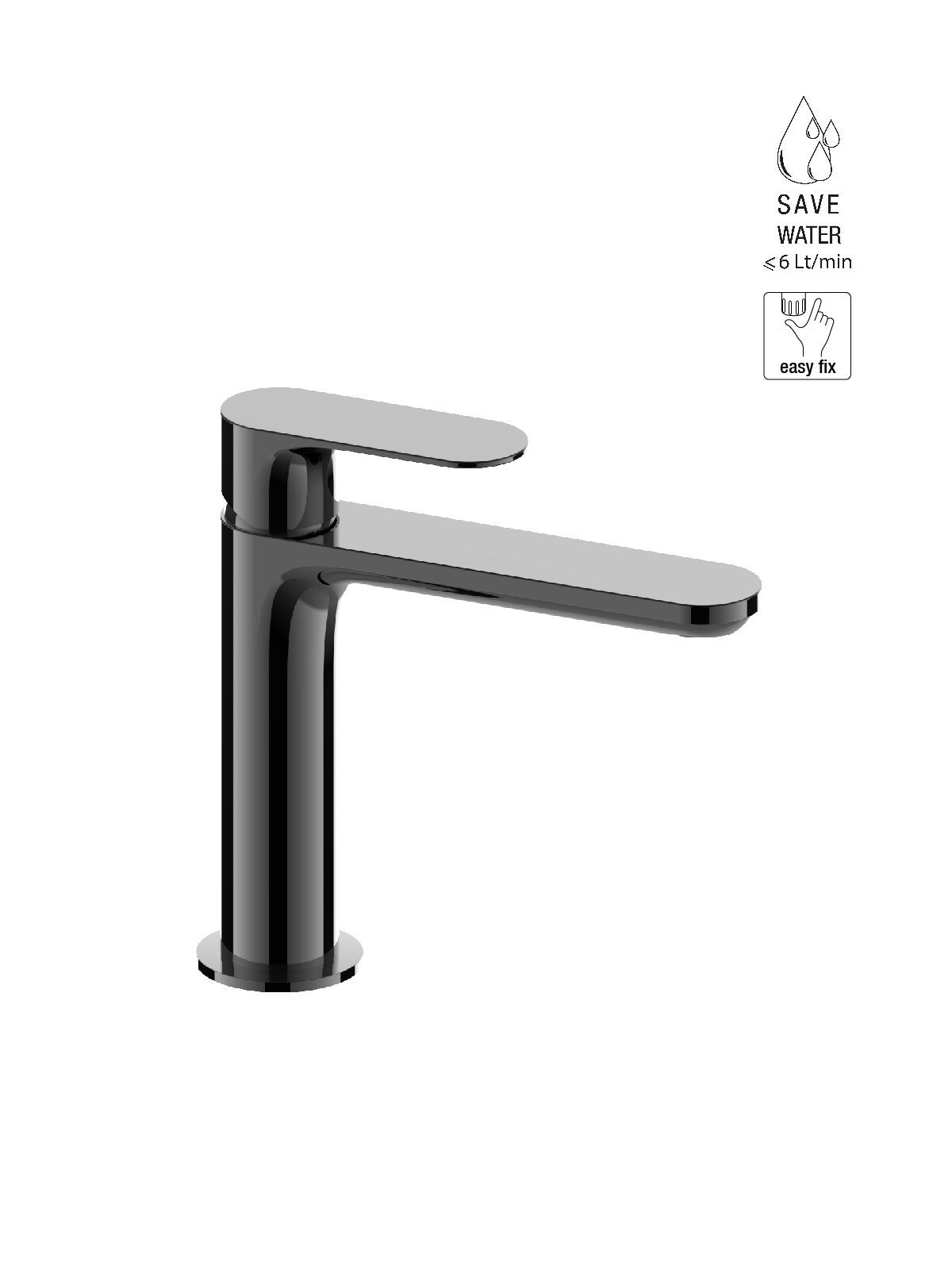 Однорычажный смеситель для раковины без слива Rubinetterie Frattini Lea ARCH-00023808 - Вид №8