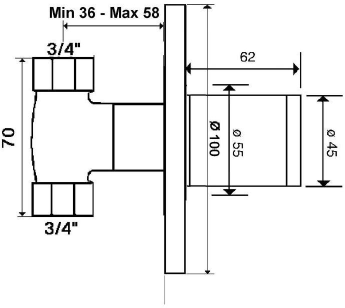rvb Смеситель для душа на одно отверстие Flamant docks 4080.--.82 - Вид №1