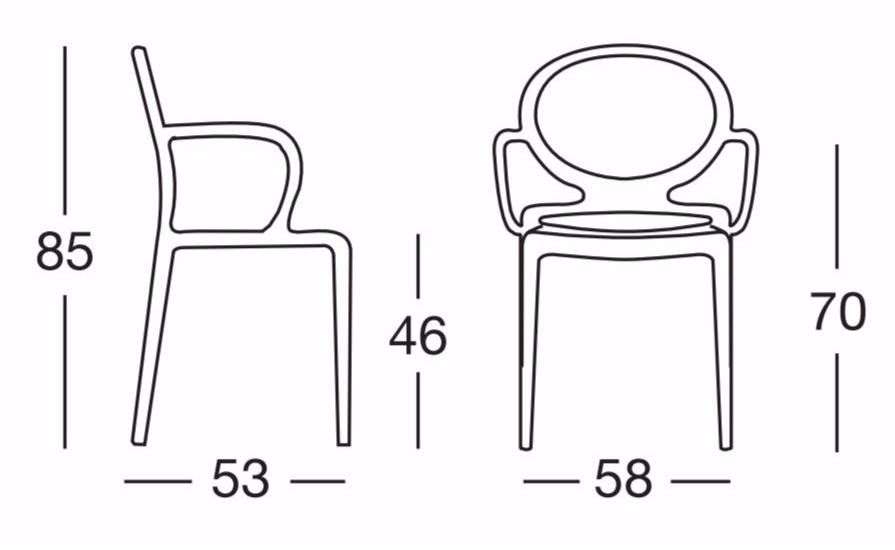 SCAB DESIGN Стул из технополимера штабелируемый медальон с подлокотниками Gio sun-id-1440771 - Вид №4