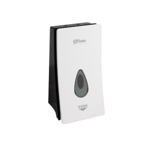 GFmark - Дозатор жидкого МЫЛА, универсальный, пластиковый, БЕЛЫЙ, с глазком - капля, 400 мл, код: 641