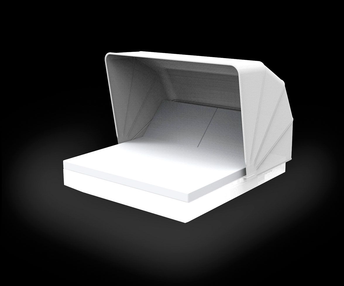 088411 Кровать c 2 наклонными спинками и складным навесом LED Vondom Vela - Вид №1