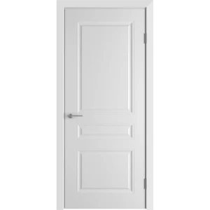Комплект двери Стелла глухая 90x200 см эмаль белый с добором 100 мм
