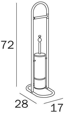INDA® Металлический держатель для туалетной бумаги / ершик для туалетной бумаги Raffaella A32240 - Вид №1