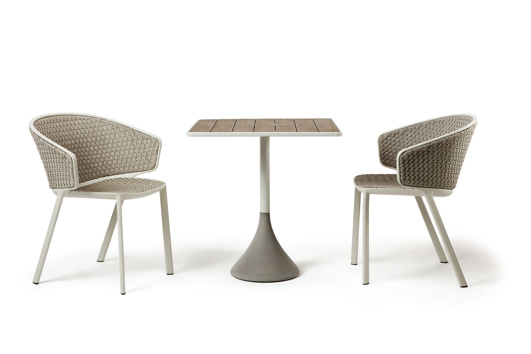 Стол с бетонным и алюминиевым основанием и столешницей из тика Ethimo ARCH-00050344 - Вид №1