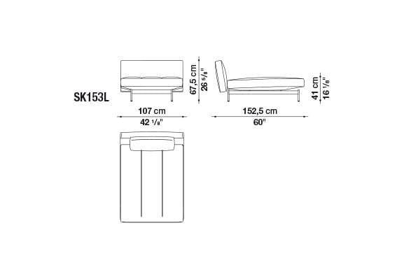 Кожаный диван с полуостровом B&B Italia SAKé ARCH-00023880 - Вид №3