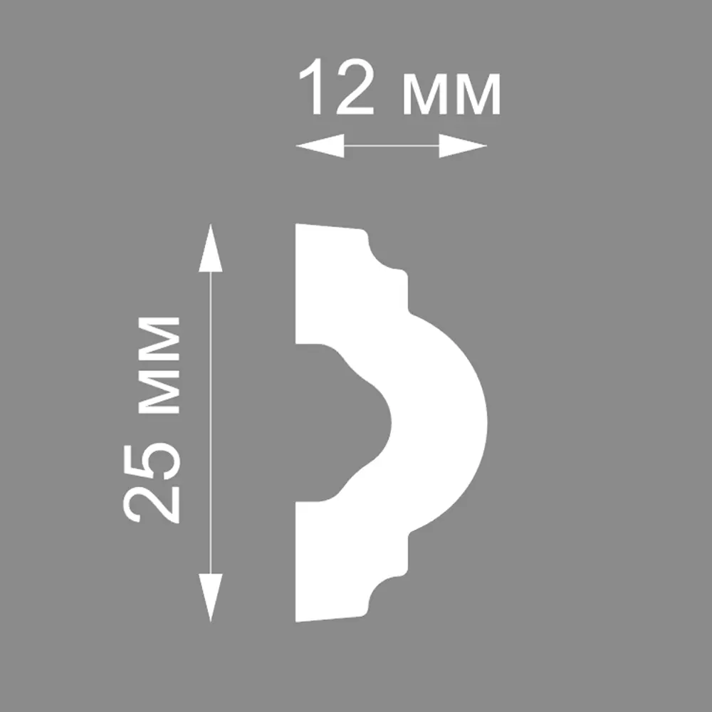 Молдинг полистирол ударопрочный Format 25001D белый 12x25x2000 мм STLM-2175434 - Вид №4