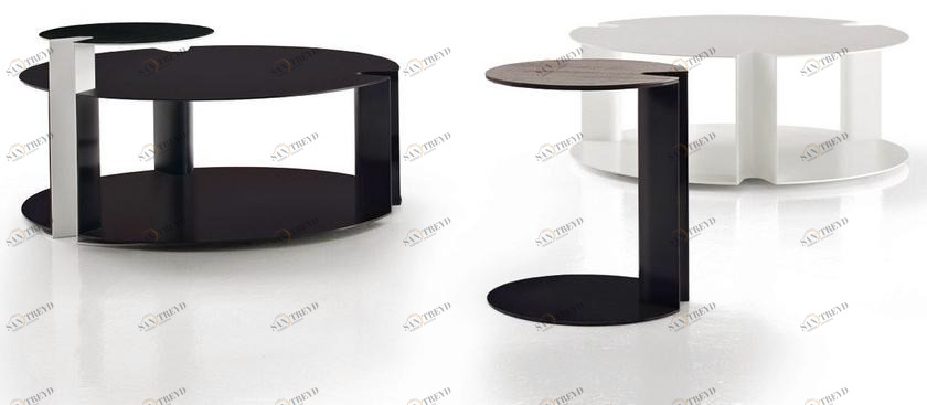 B&B Italia Круглый журнальный столик из дерева или стали Nix sun-id-1426977