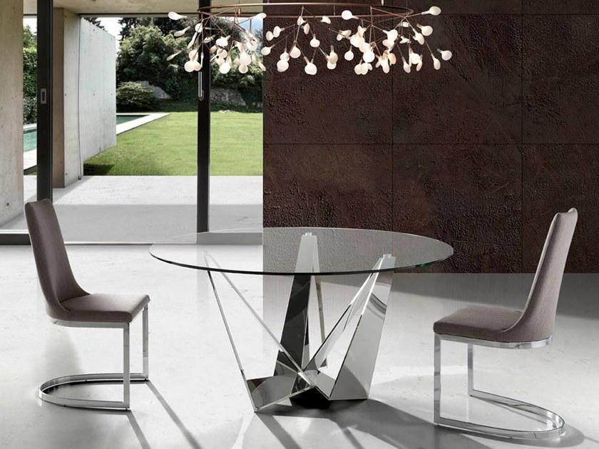 Angel Cerdá Круглый стол для гостиной из стали и стекла Urban deco 1042 Angel Cerda - Вид №1