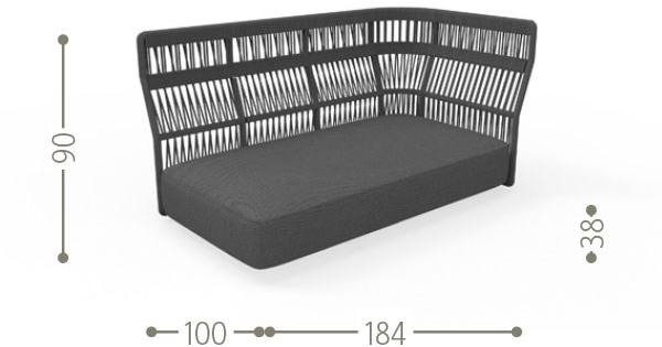Talenti Модульный садовый диван из ткани и веревки Cliff sun-id-1425103 - Вид №47